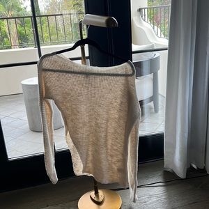 James Perse asymmetrical cream colored sweater